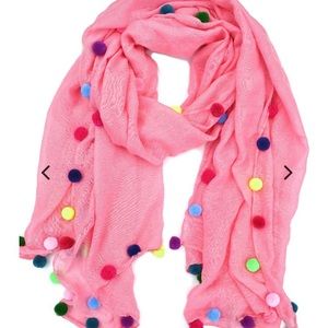 Pom Pom Scarf, Pink, OS
